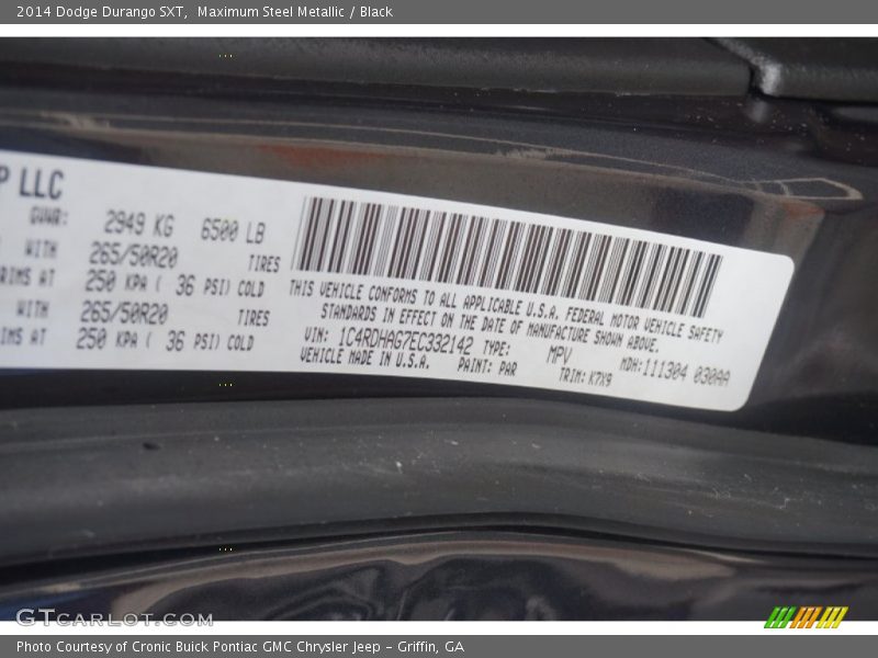 Maximum Steel Metallic / Black 2014 Dodge Durango SXT