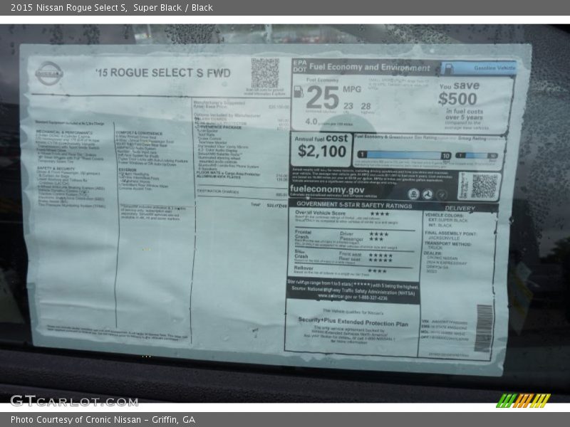 Super Black / Black 2015 Nissan Rogue Select S