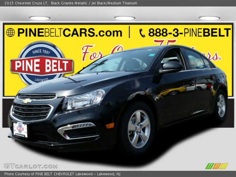 Black Granite Metallic / Jet Black/Medium Titanium 2015 Chevrolet Cruze LT