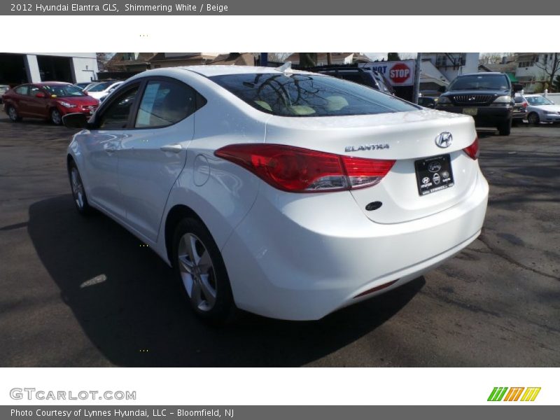 Shimmering White / Beige 2012 Hyundai Elantra GLS