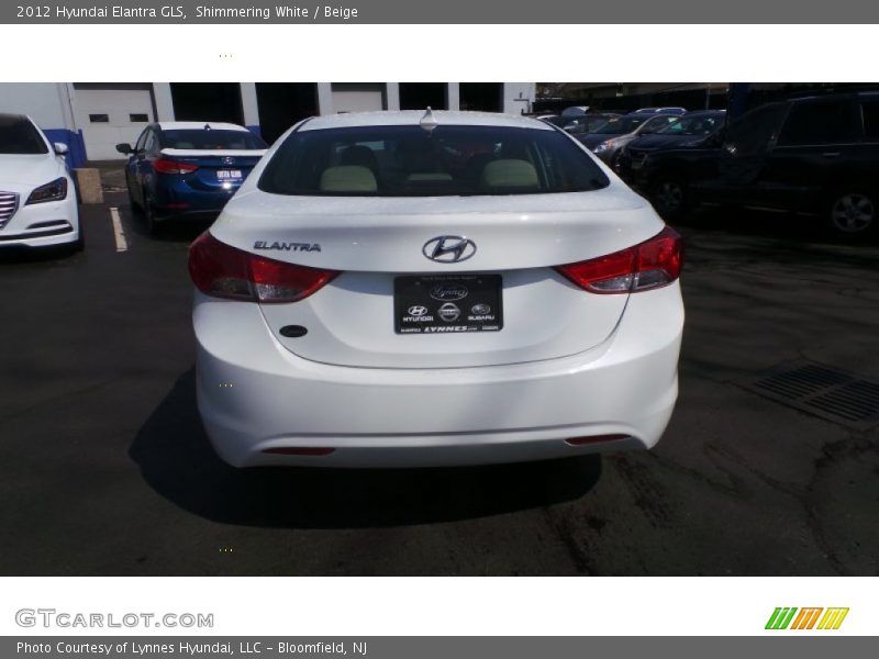 Shimmering White / Beige 2012 Hyundai Elantra GLS