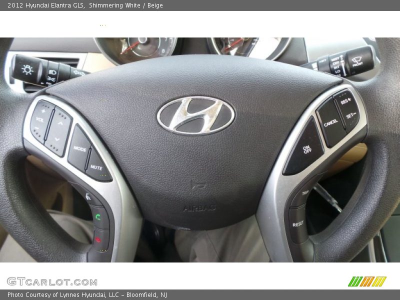 Shimmering White / Beige 2012 Hyundai Elantra GLS