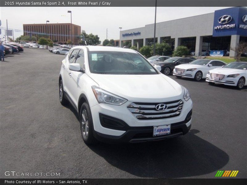 Frost White Pearl / Gray 2015 Hyundai Santa Fe Sport 2.4