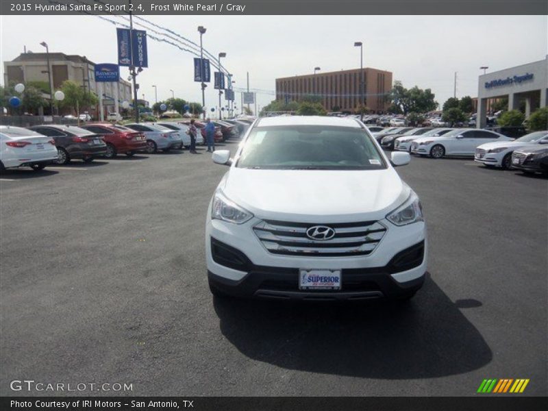 Frost White Pearl / Gray 2015 Hyundai Santa Fe Sport 2.4