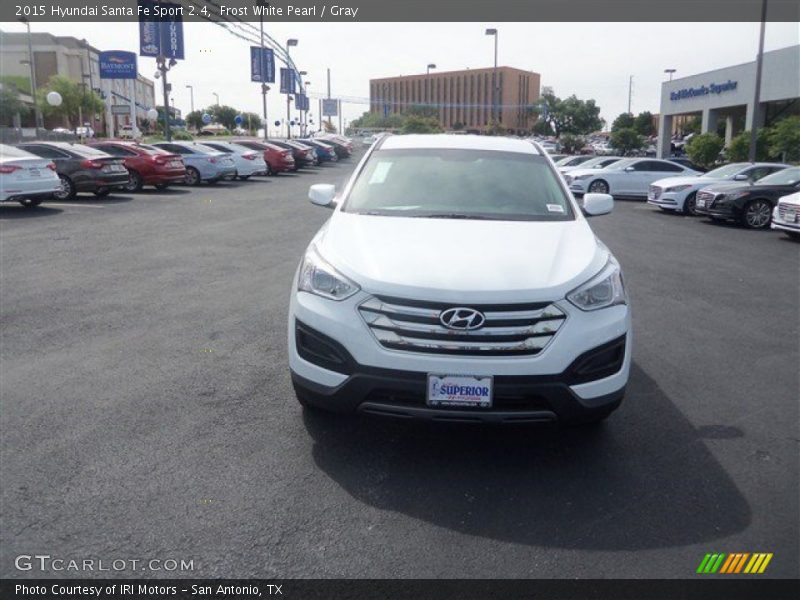 Frost White Pearl / Gray 2015 Hyundai Santa Fe Sport 2.4