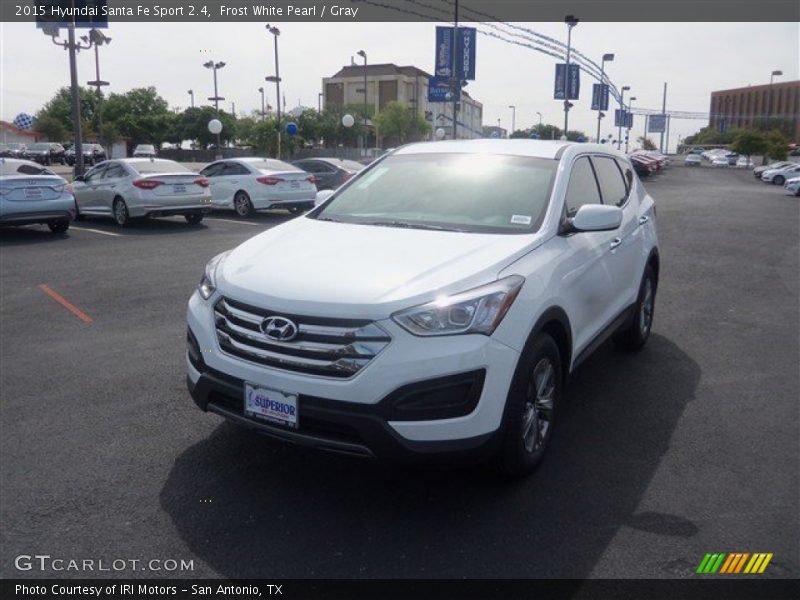 Frost White Pearl / Gray 2015 Hyundai Santa Fe Sport 2.4