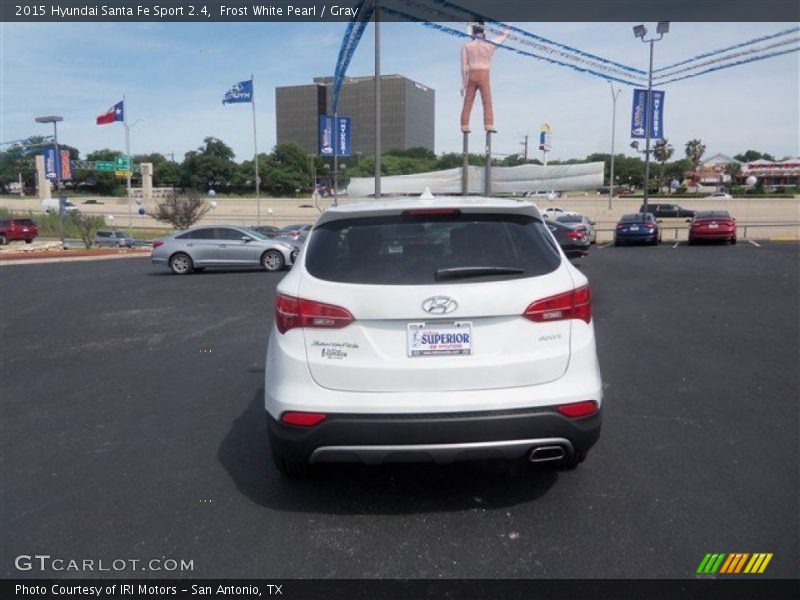 Frost White Pearl / Gray 2015 Hyundai Santa Fe Sport 2.4