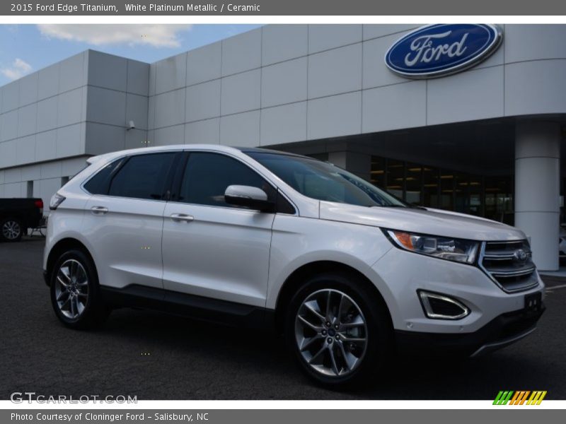 White Platinum Metallic / Ceramic 2015 Ford Edge Titanium