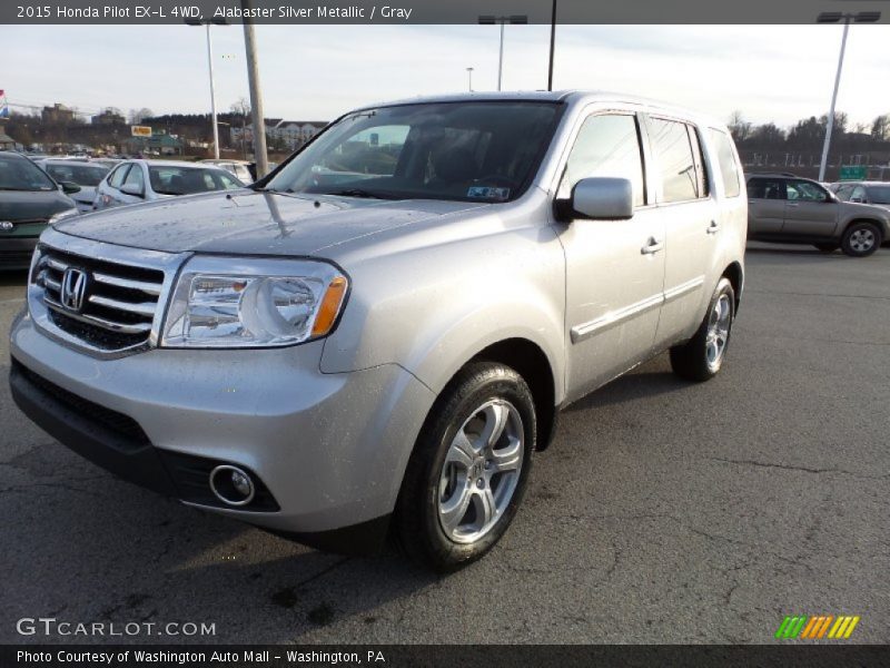 Alabaster Silver Metallic / Gray 2015 Honda Pilot EX-L 4WD