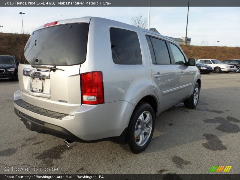 Alabaster Silver Metallic / Gray 2015 Honda Pilot EX-L 4WD