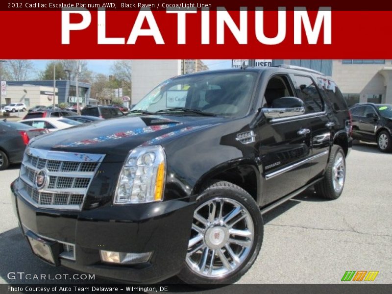 Black Raven / Cocoa/Light Linen 2012 Cadillac Escalade Platinum AWD