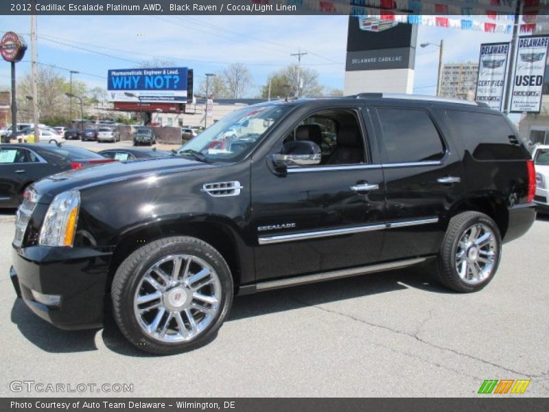Black Raven / Cocoa/Light Linen 2012 Cadillac Escalade Platinum AWD
