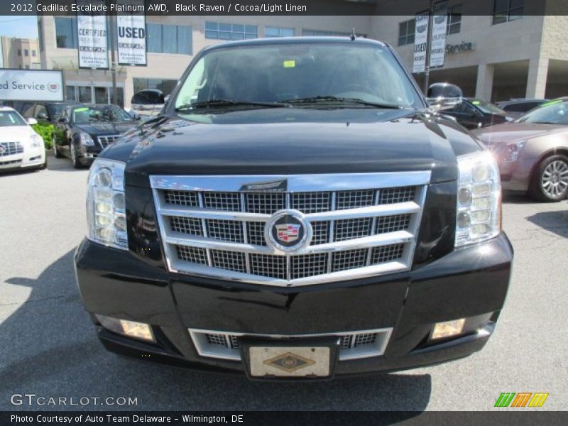 Black Raven / Cocoa/Light Linen 2012 Cadillac Escalade Platinum AWD
