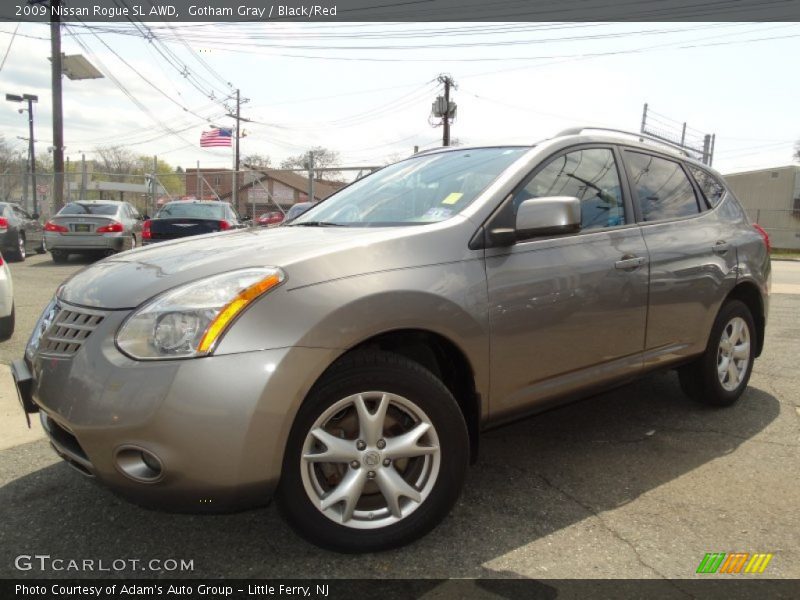 Gotham Gray / Black/Red 2009 Nissan Rogue SL AWD