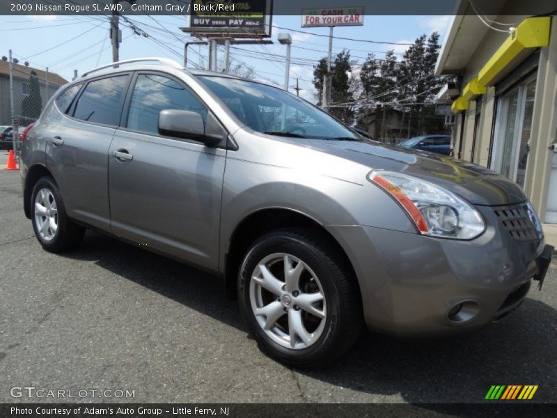 Gotham Gray / Black/Red 2009 Nissan Rogue SL AWD