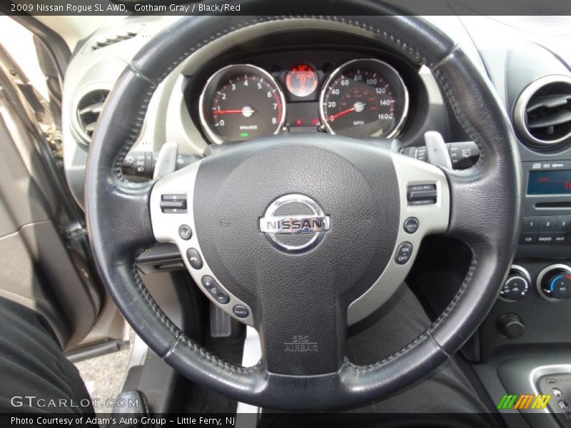 Gotham Gray / Black/Red 2009 Nissan Rogue SL AWD