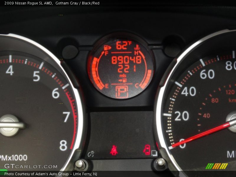 Gotham Gray / Black/Red 2009 Nissan Rogue SL AWD