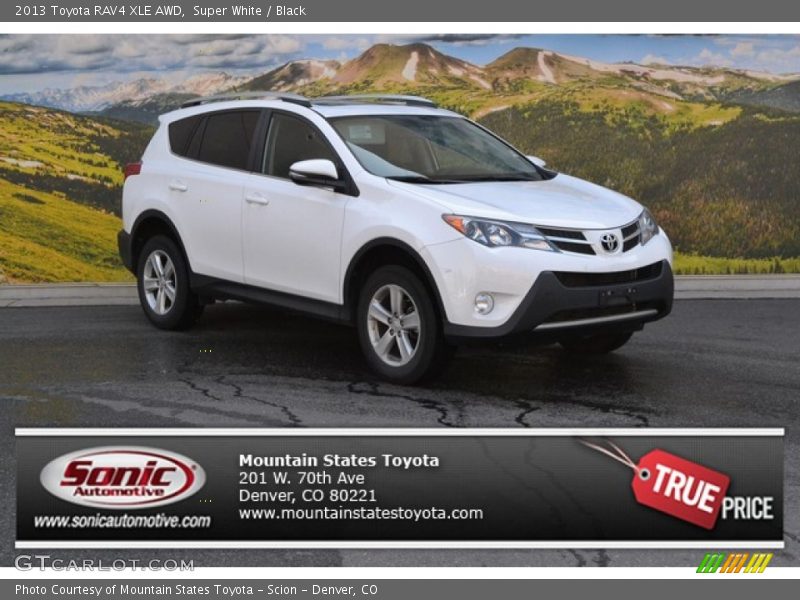 Super White / Black 2013 Toyota RAV4 XLE AWD