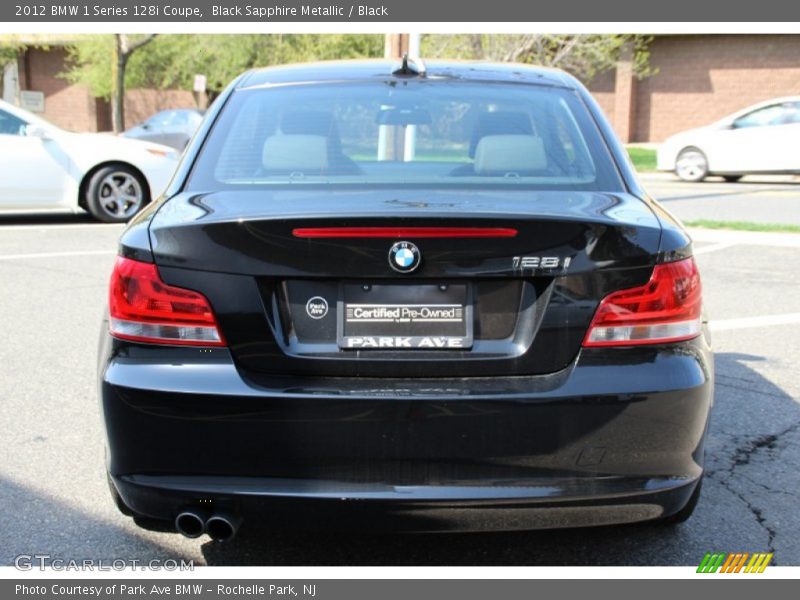 Black Sapphire Metallic / Black 2012 BMW 1 Series 128i Coupe