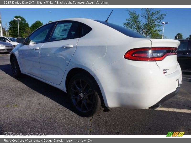 Bright White / Black/Light Tungsten Accent Stitching 2015 Dodge Dart SXT