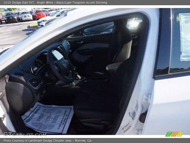 Bright White / Black/Light Tungsten Accent Stitching 2015 Dodge Dart SXT
