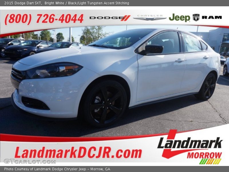 Bright White / Black/Light Tungsten Accent Stitching 2015 Dodge Dart SXT