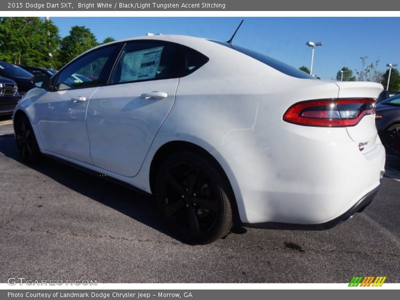 Bright White / Black/Light Tungsten Accent Stitching 2015 Dodge Dart SXT