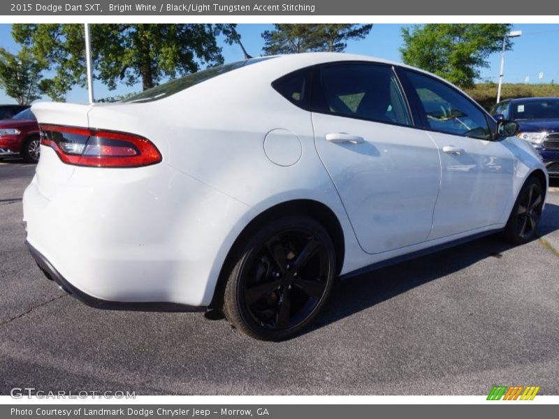 Bright White / Black/Light Tungsten Accent Stitching 2015 Dodge Dart SXT