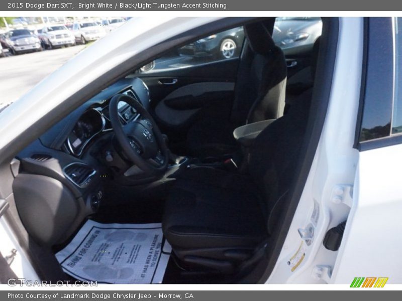 Bright White / Black/Light Tungsten Accent Stitching 2015 Dodge Dart SXT
