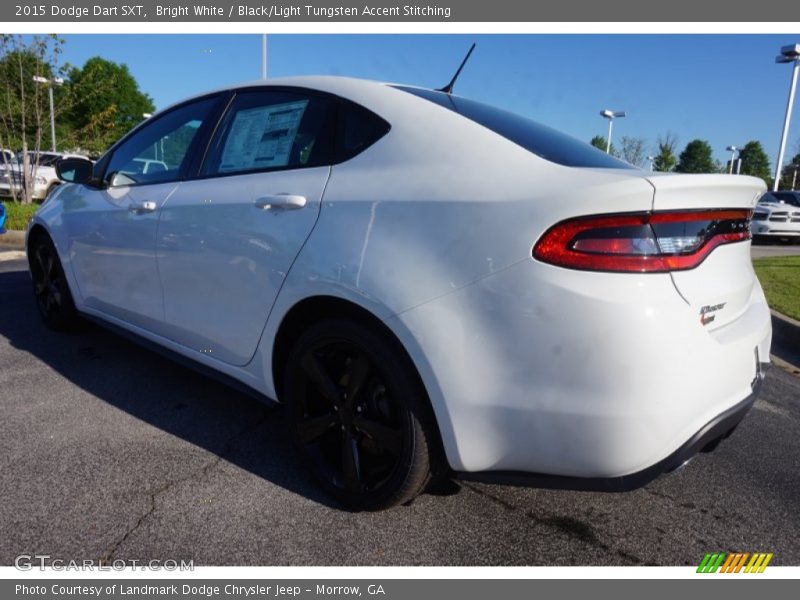 Bright White / Black/Light Tungsten Accent Stitching 2015 Dodge Dart SXT
