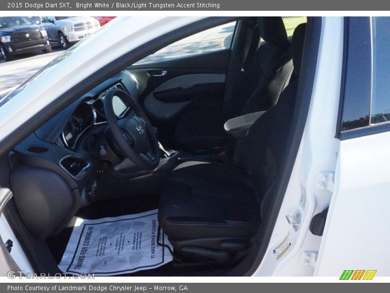 Bright White / Black/Light Tungsten Accent Stitching 2015 Dodge Dart SXT
