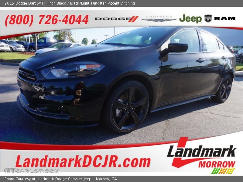 Pitch Black / Black/Light Tungsten Accent Stitching 2015 Dodge Dart SXT