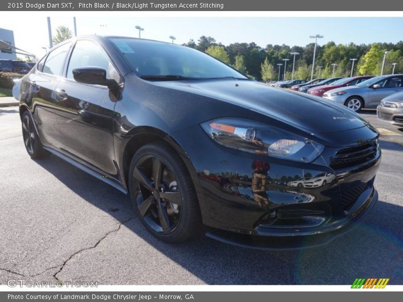 Pitch Black / Black/Light Tungsten Accent Stitching 2015 Dodge Dart SXT