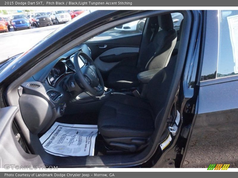 Pitch Black / Black/Light Tungsten Accent Stitching 2015 Dodge Dart SXT