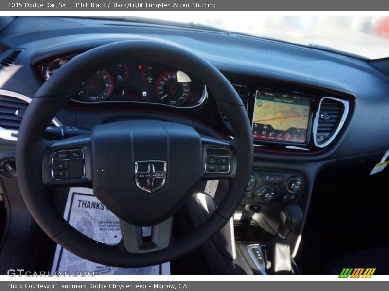 Pitch Black / Black/Light Tungsten Accent Stitching 2015 Dodge Dart SXT