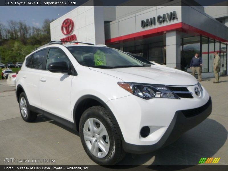 Super White / Black 2015 Toyota RAV4 LE