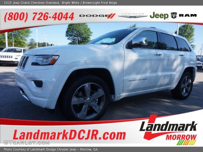 Bright White / Brown/Light Frost Beige 2015 Jeep Grand Cherokee Overland