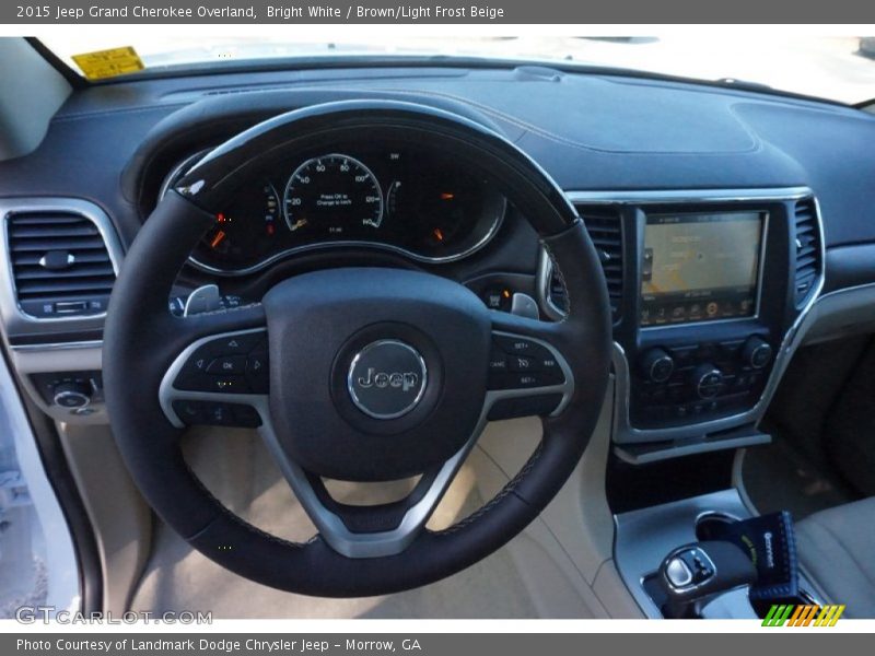 Bright White / Brown/Light Frost Beige 2015 Jeep Grand Cherokee Overland