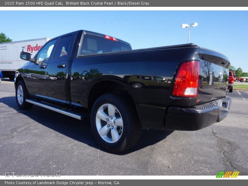 Brilliant Black Crystal Pearl / Black/Diesel Gray 2015 Ram 1500 HFE Quad Cab