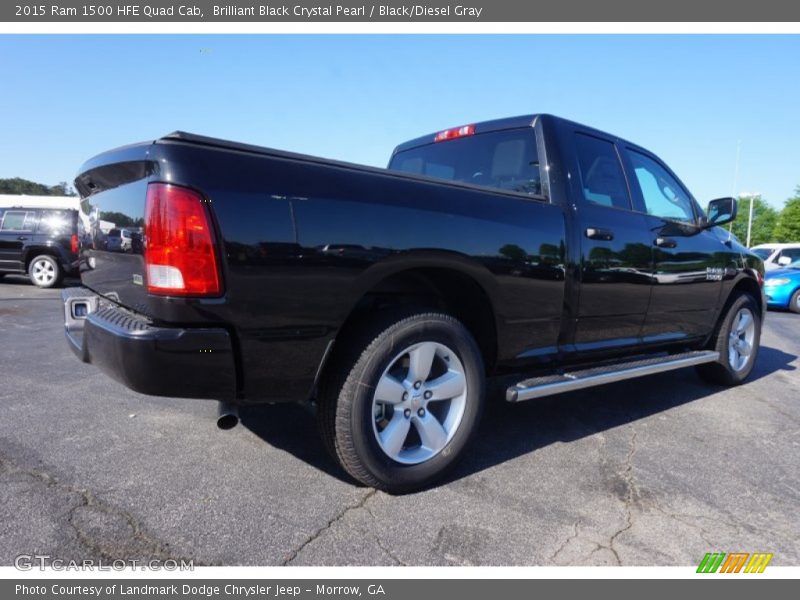 Brilliant Black Crystal Pearl / Black/Diesel Gray 2015 Ram 1500 HFE Quad Cab