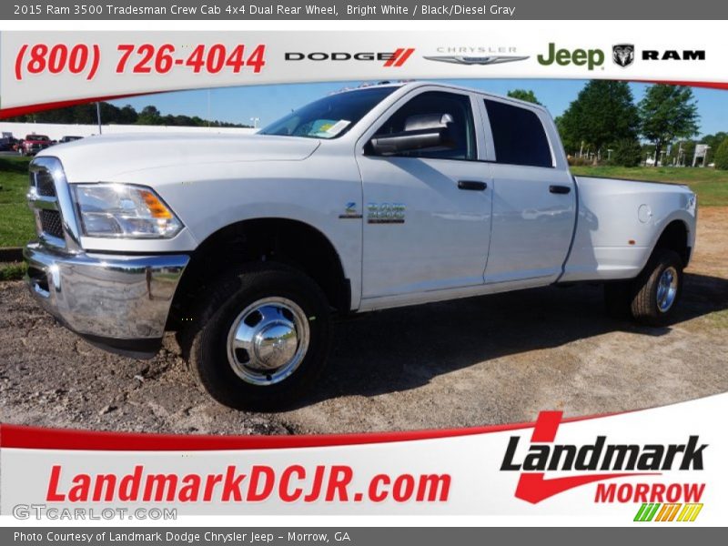 Bright White / Black/Diesel Gray 2015 Ram 3500 Tradesman Crew Cab 4x4 Dual Rear Wheel
