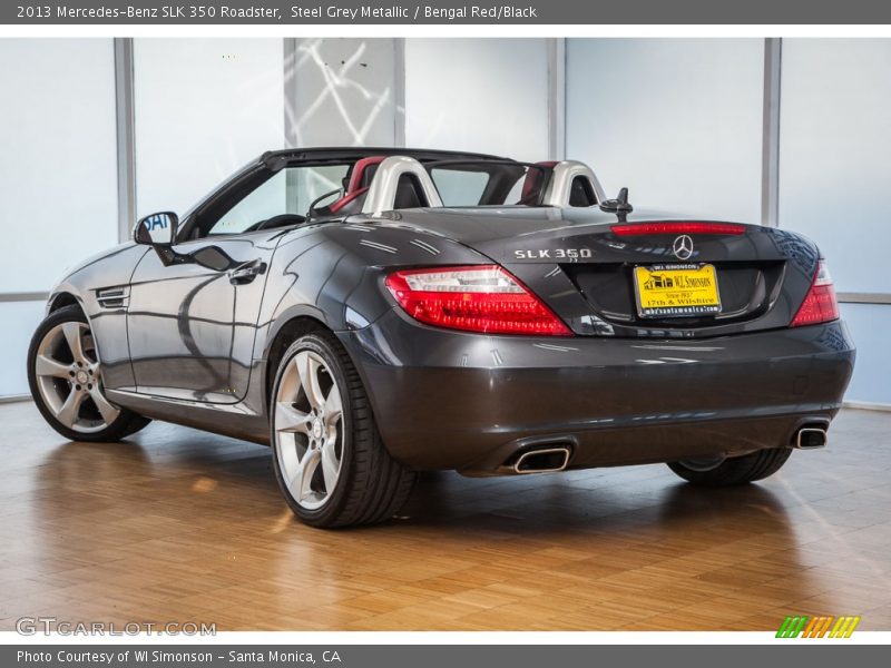 Steel Grey Metallic / Bengal Red/Black 2013 Mercedes-Benz SLK 350 Roadster