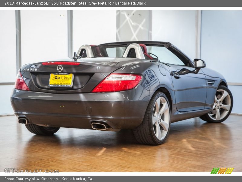 Steel Grey Metallic / Bengal Red/Black 2013 Mercedes-Benz SLK 350 Roadster