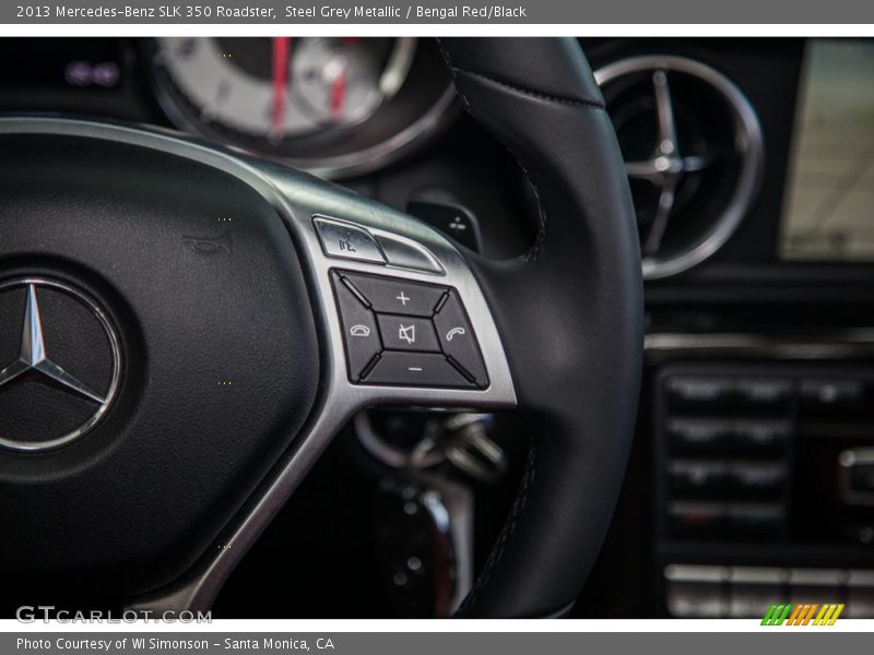 Steel Grey Metallic / Bengal Red/Black 2013 Mercedes-Benz SLK 350 Roadster