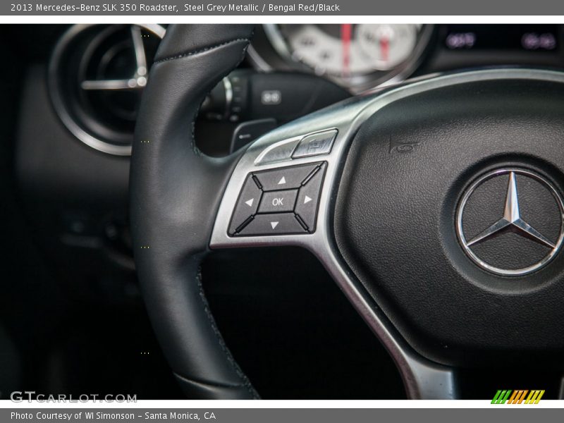Steel Grey Metallic / Bengal Red/Black 2013 Mercedes-Benz SLK 350 Roadster