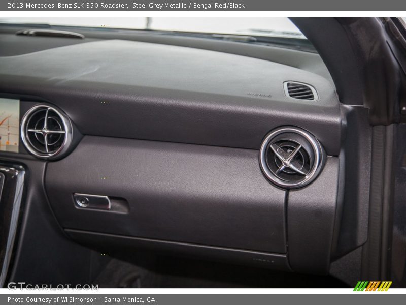 Steel Grey Metallic / Bengal Red/Black 2013 Mercedes-Benz SLK 350 Roadster