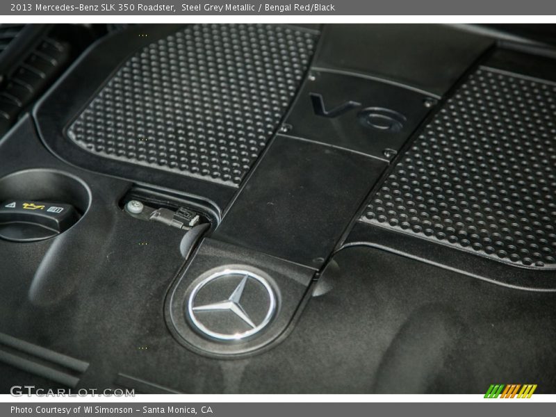 Steel Grey Metallic / Bengal Red/Black 2013 Mercedes-Benz SLK 350 Roadster