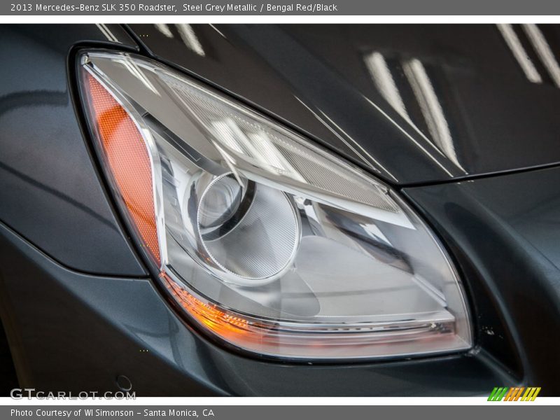 Steel Grey Metallic / Bengal Red/Black 2013 Mercedes-Benz SLK 350 Roadster