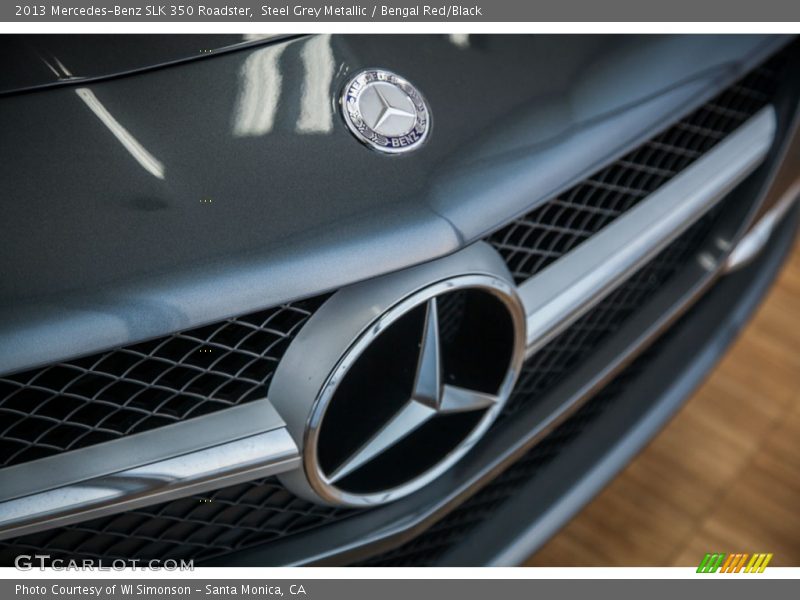 Steel Grey Metallic / Bengal Red/Black 2013 Mercedes-Benz SLK 350 Roadster