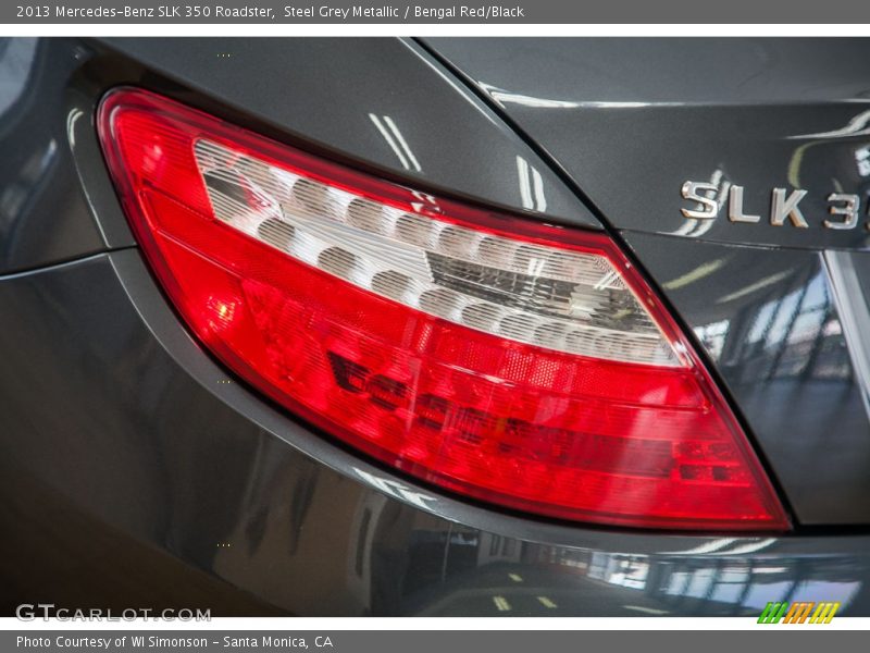 Steel Grey Metallic / Bengal Red/Black 2013 Mercedes-Benz SLK 350 Roadster